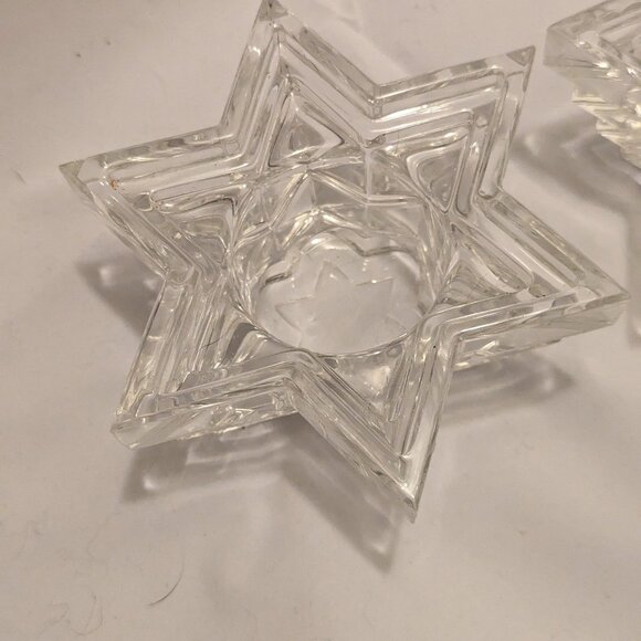 Stunning Lead Crystal Star of David Candle Holder - Picture 4 of 4
